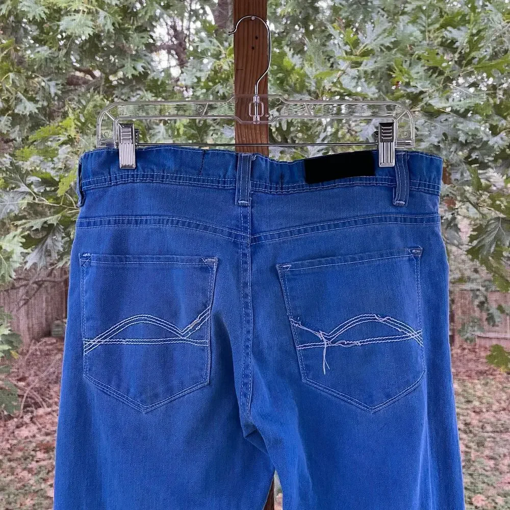Guess Jeans Men's Vintage Bright Blue Straight Leg Jeans Size 33